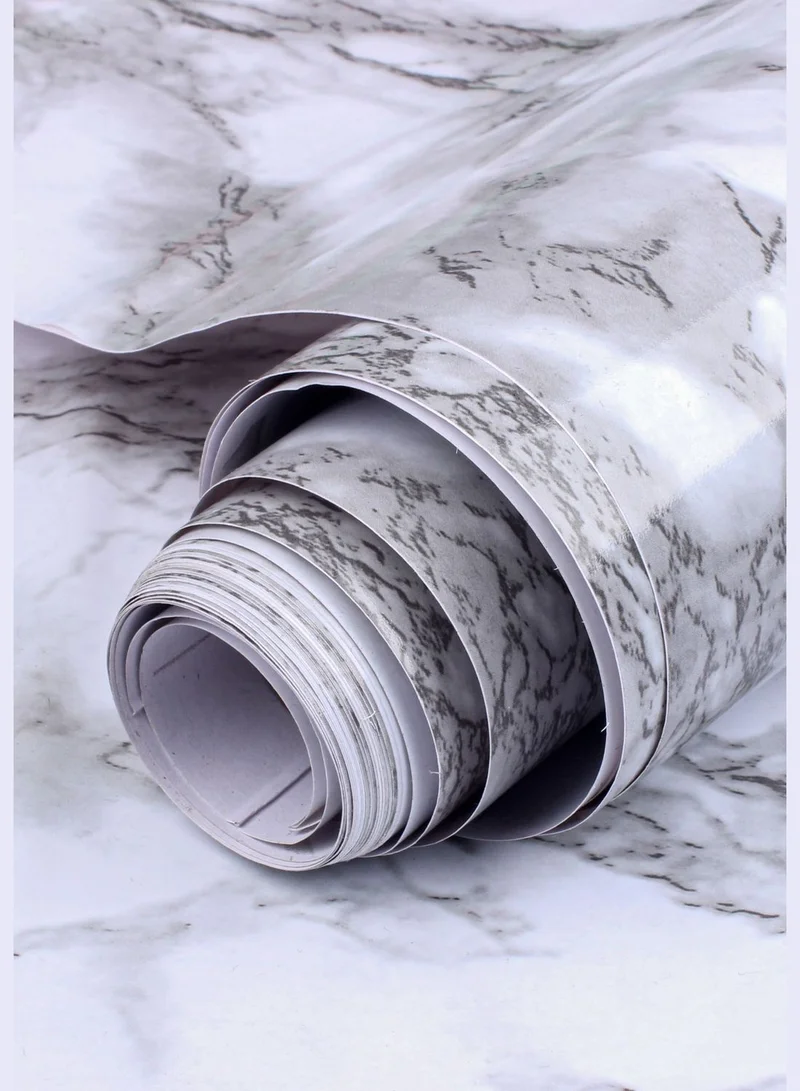 والوبيديا ملصق جداري بنمط رخامي ذاتي اللصق لديكور المنزل (60cm*500cm)