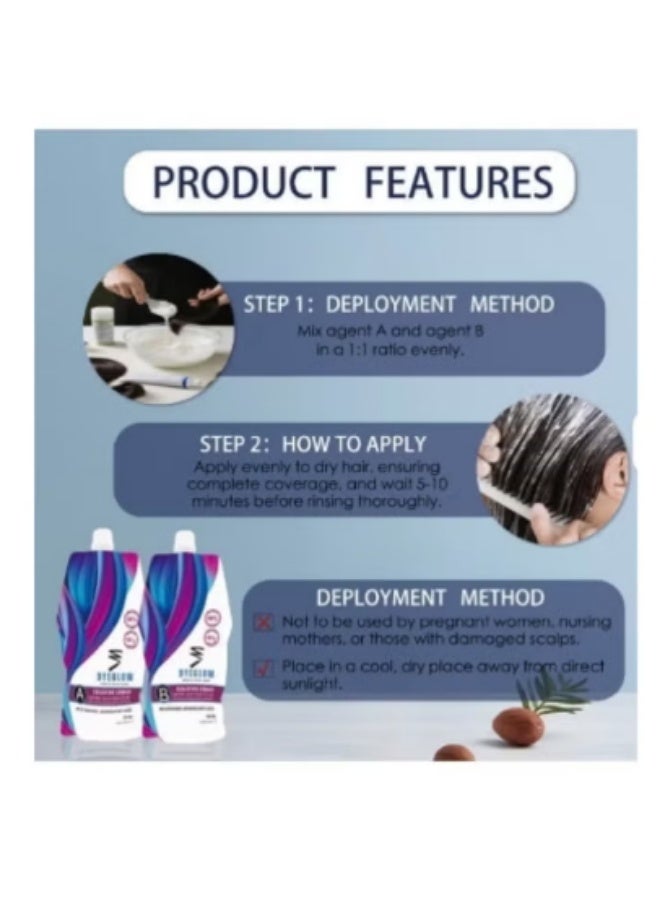 Dyeglow Hair Color, Ammonia-free, Non-Allergic,Natural Black,Hair Colouring Cream,1000Ml, Without Alergy, Nourishing and Anti-Aging,500ml+500ml - Image 3