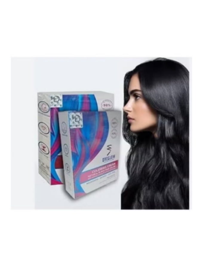 Dyeglow Hair Color, Ammonia-free, Non-Allergic,Natural Black,Hair Colouring Cream,1000Ml, Without Alergy, Nourishing and Anti-Aging,500ml+500ml - Image 4