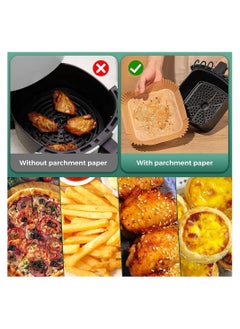 Non-Stick Air Fryer Liners Square Free of Bleach Air Fryer Paper