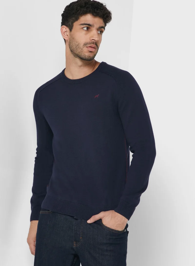 Sacoor Brothers Knitted Crew Neck Sweater