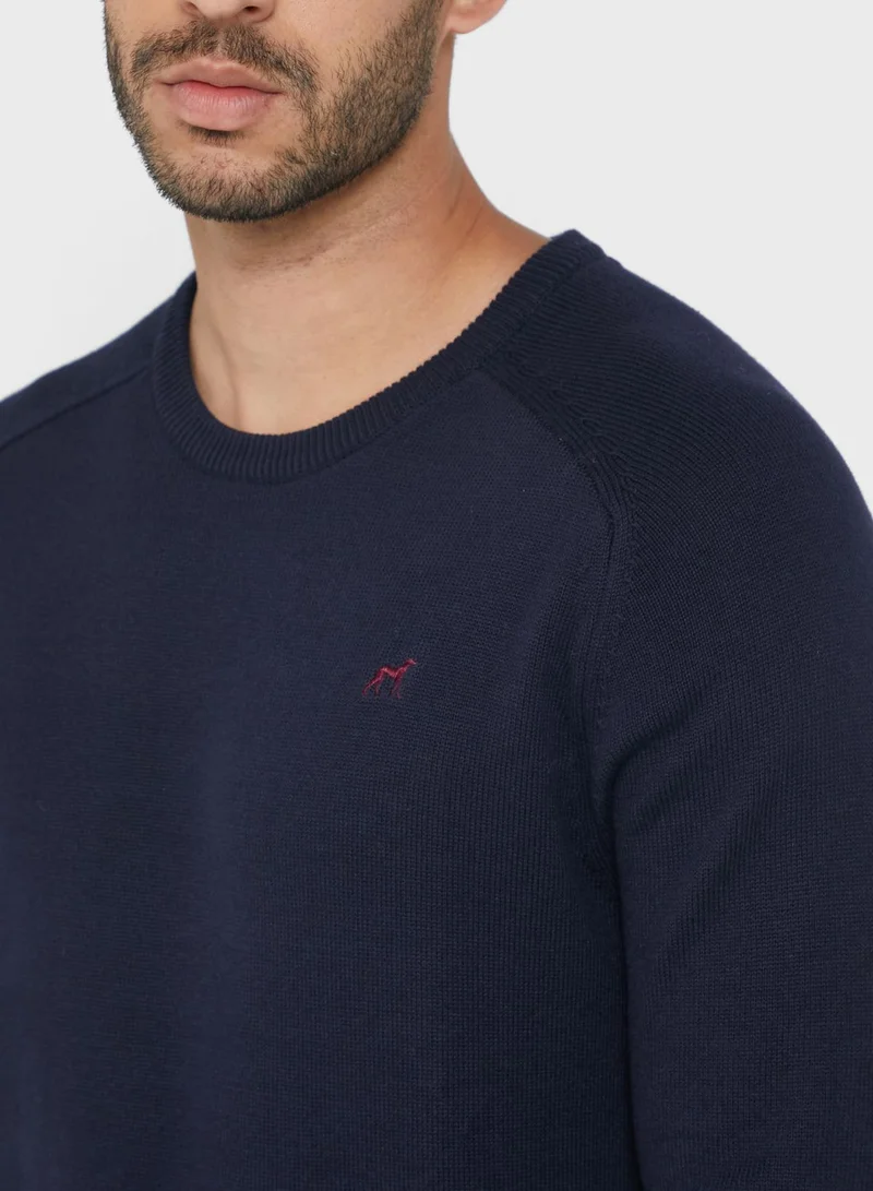Sacoor Brothers Knitted Crew Neck Sweater