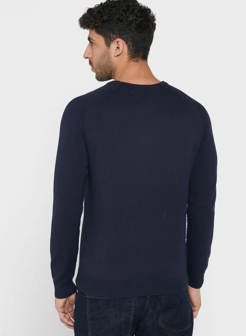 Sacoor Brothers Knitted Crew Neck Sweater