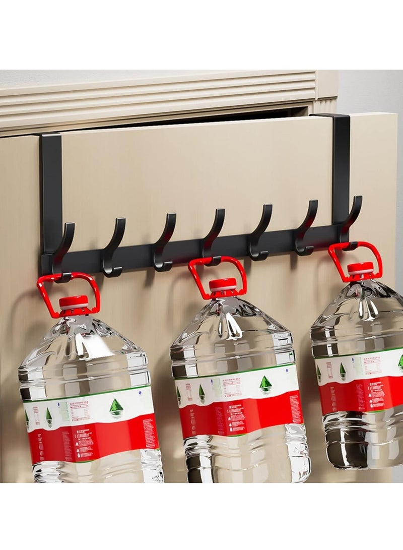 Arabayt Door Hanger, Over The Door Hook, Moving 7-Hooks Over Door Coat Rack for Hanging, Aluminum Heavy Duty Door Organizer for Towels, Clothes, Hats, Bag, Behind Back of Door Bathroom (Black,C) - Image 4