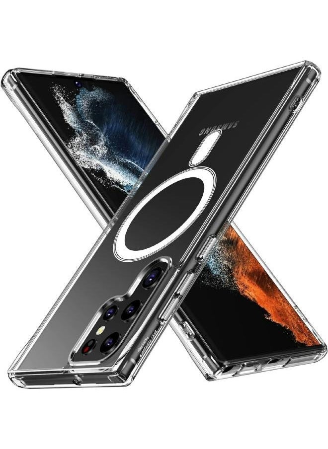 Generic - Samsung Galaxy S22 Ultra, Magnetic Case, Compatible with MagSafe Wireless Charging, Anti-Scratch Bumper Cover (Clear), TPU - PC - Image 1