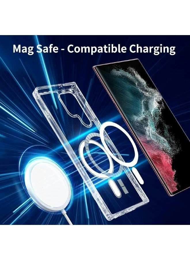 Generic - Samsung Galaxy S22 Ultra, Magnetic Case, Compatible with MagSafe Wireless Charging, Anti-Scratch Bumper Cover (Clear), TPU - PC - Image 1