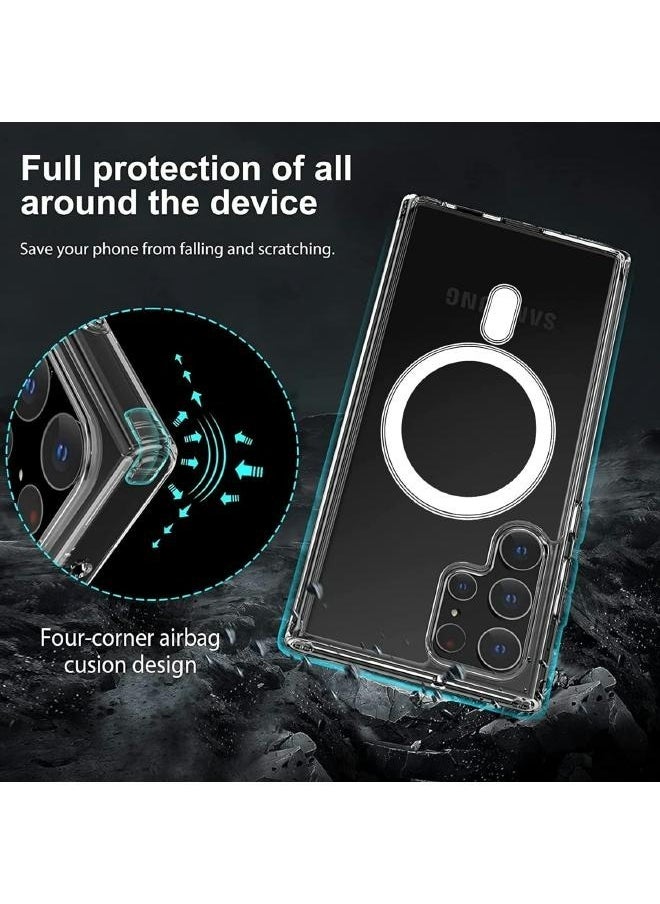 Generic - Samsung Galaxy S22 Ultra, Magnetic Case, Compatible with MagSafe Wireless Charging, Anti-Scratch Bumper Cover (Clear), TPU - PC - Image 1