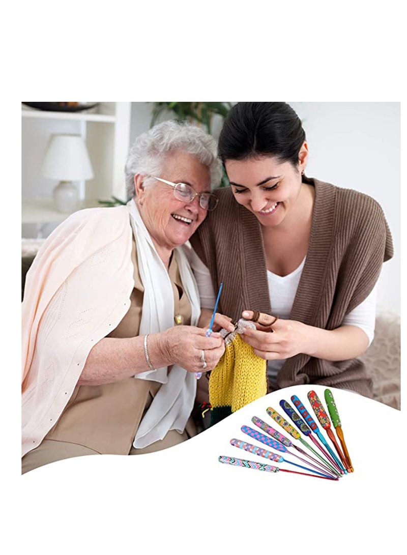 SYOSI Ergonomic Crochet Hooks, Coopay Warm Crochet Hooks for Grandmother, Art Aluminum Soft Crochet Needles for Crocheting, Knitting Hook for Crochet Yarn Craft, Premium Knitting Crochet Supplies - Image 3