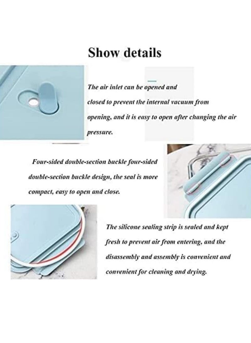 DUNISO Microwave Heating High Borosilicate Glass Lunch Boxes Glass Bowls 1000ML，2 Compartment Lunch Box With Lid Glass，Meal Prep Containers - Image 4