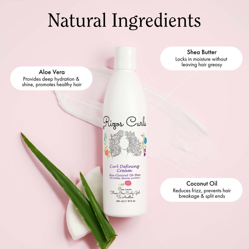 Rizos Curls Curl Defining Cream for Wavy, Curly, Coily Hair â€“ Frizz Control, Defines, Softens, Moisturizes, Adds Shine for 1aâ€“4c Hair Types â€“ Sulfate & Paraben - Image 3