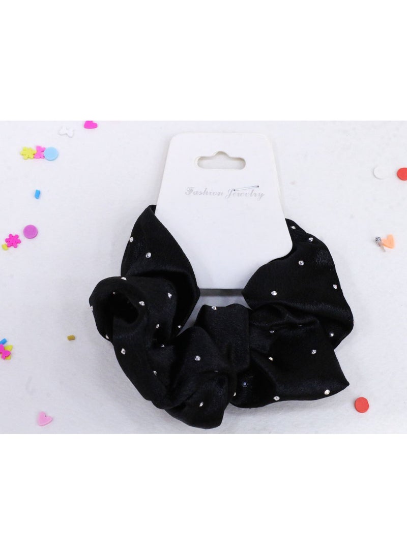 Generic Crystal Embellished Non-Slip Stretch Elastic Band for Ponytail Hair Ties Fashion Hair Ties