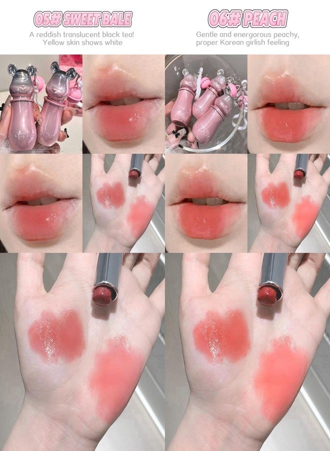 Gege Bear Bear-Shaped Lipstick | Moisturizing Liquid Lipsticks Texture | Waterproof Hydrating Lip Care with Natural Makeup Look | High-Shine Gloss Lightweight, Moisturizing Lipgloss | Cute Bear Packaging & Non-Sticky Feel | Aesthetic Shades | for Girls & Women (04# Cardamom Flower, 3.8g) - Image 5