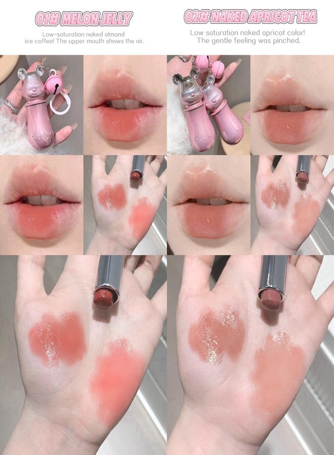 Gege Bear Bear-Shaped Lipstick | Moisturizing Liquid Lipsticks Texture | Waterproof Hydrating Lip Care with Natural Makeup Look | High-Shine Gloss Lightweight, Moisturizing Lipgloss | Cute Bear Packaging & Non-Sticky Feel | Aesthetic Shades | for Girls & Women (04# Cardamom Flower, 3.8g) - Image 3