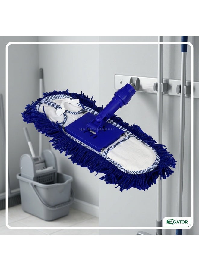 Gator Dust Control Mop | Dry Dusting Floor Mop | Fringe Mop Head with Holder | Commercial Cleaning Use | 40cm | Blue - Image 4