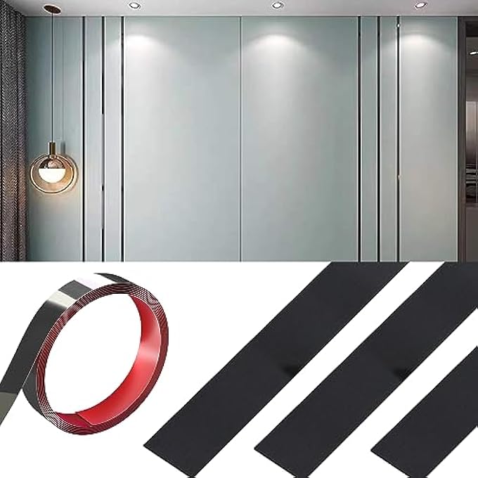 BLACK TITANIUM MOLDING TRIM PEEL AND STICK(MIRROR-LIKE FINISH), 201 STAINLESS STEEL SELF ADHESIVE WALL TRIM MOLDING, WALL CEILING FLOOR CABINET TILE EDGE MOULDING, 16.4 FT X 1.6 IN - Image 2