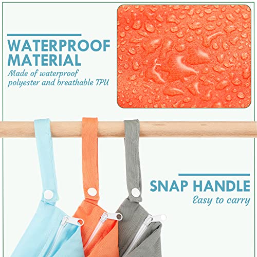 Kenning 6 Pack Wet Bag for Swimsuit Baby Cloth Diapers or Wet Clothes with 2 Zippered Pockets Waterproof Reusable Travel Beach Pool Gym Bags, 6 Colors - Image 4