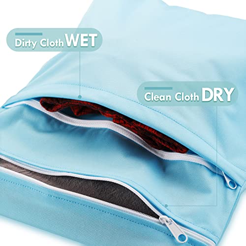 Kenning 6 Pack Wet Bag for Swimsuit Baby Cloth Diapers or Wet Clothes with 2 Zippered Pockets Waterproof Reusable Travel Beach Pool Gym Bags, 6 Colors - Image 3