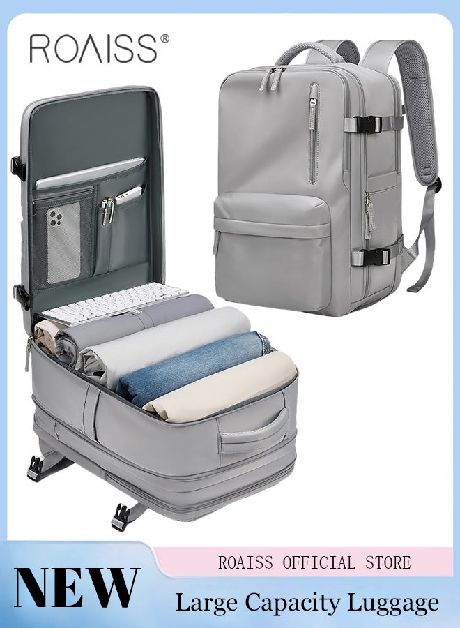 roaiss High Capacity Business Travel Backpack Expandable Luggage Bag for Short Trips Dry and Wet Separation Scientific Storage Business Computer Bag Simple Solid Color Design with Independent Shoe Storage  - Image 1