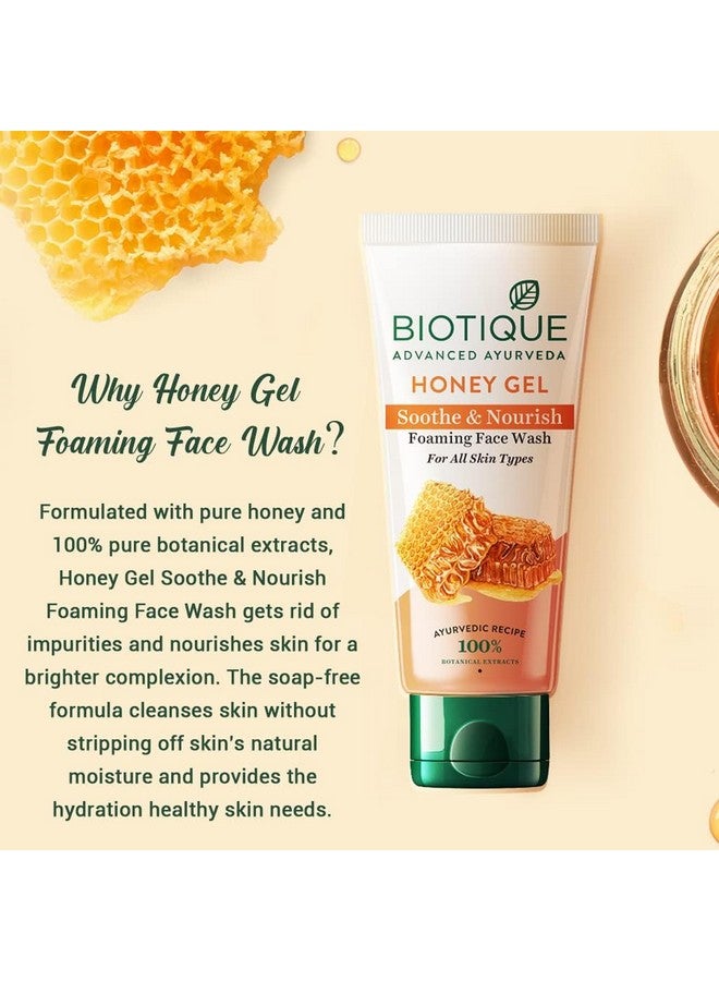 Biotique Honey Gel Soothe & Nourish Foaming Face Wash | Soap Free Formula | Reduce Dryness | 100% Botanical Extracts | Suitable For All Skin Types | 150Ml - Image 5