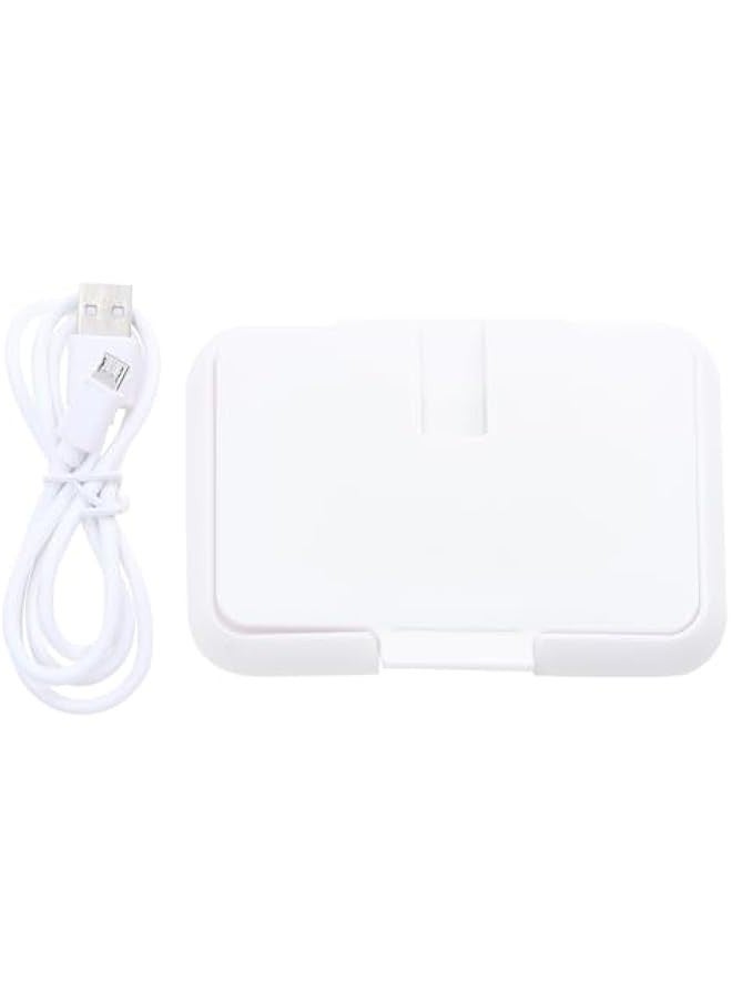 Diaper Wipe Warmer 8W Baby Wipe Warmer Portable Baby Dispenser Plastic Tissue Storage Box Dispenser Holder for Home Car White Heater - Image 1