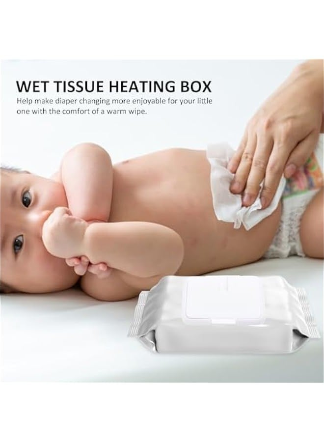 Diaper Wipe Warmer 8W Baby Wipe Warmer Portable Baby Dispenser Plastic Tissue Storage Box Dispenser Holder for Home Car White Heater - Image 4