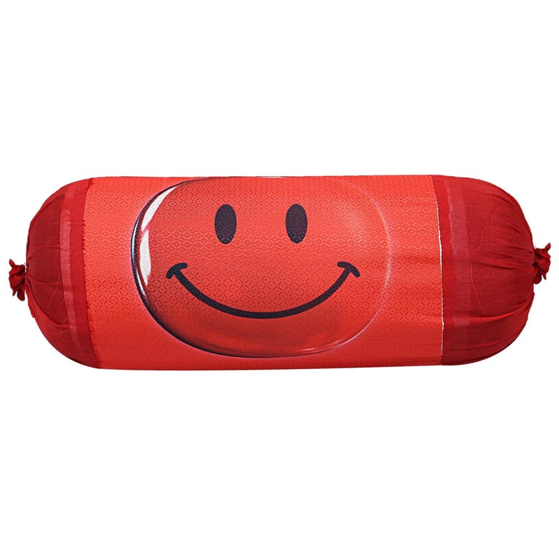 Kuber Industries Smiley Emoji Printed Cotton 2 Pieces Bolster Cover Set (Maroon), CTKTC13651 - Image 4