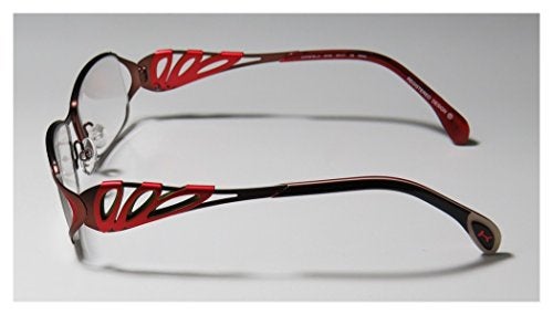 Koali By Morel 6919k Womens/Ladies Designer Full-rim Natural Materials Hip Case Fancy Eyeglasses/Spectacles (50-17-135, Reddish Brown/Red / Lime) - Image 4