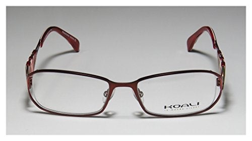 Koali By Morel 6919k Womens/Ladies Designer Full-rim Natural Materials Hip Case Fancy Eyeglasses/Spectacles (50-17-135, Reddish Brown/Red / Lime) - Image 3