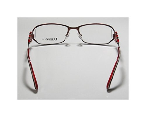 Koali By Morel 6919k Womens/Ladies Designer Full-rim Natural Materials Hip Case Fancy Eyeglasses/Spectacles (50-17-135, Reddish Brown/Red / Lime) - Image 5