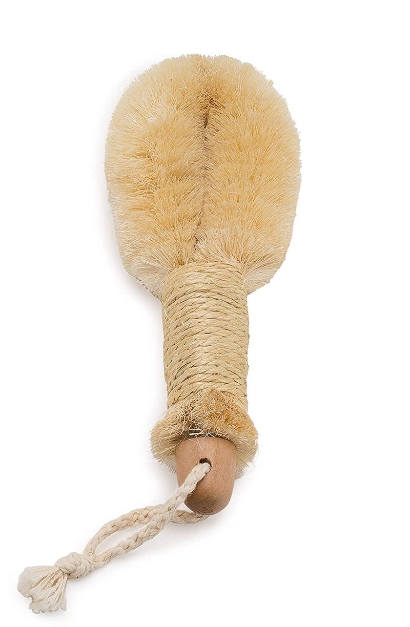 Spa Plus Dry Skin Bath Body Brush-100% Pure Natural Sisal Bristle. 9" Length - Image 1