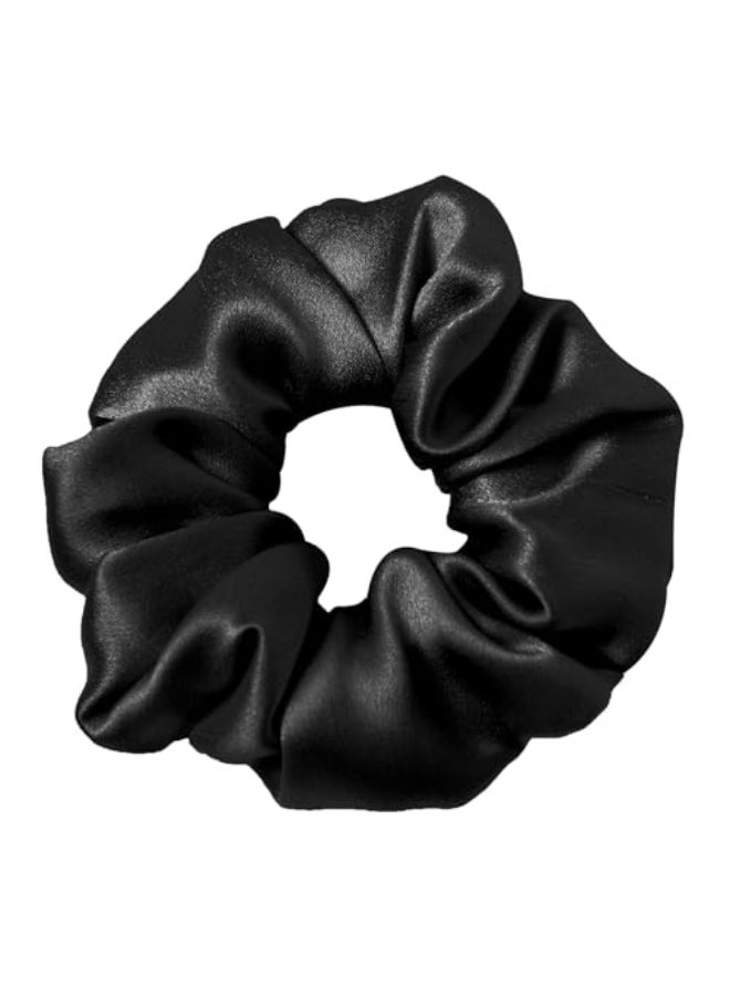 LILYSILK Silk Hair Scrunchies for FrizzBreakage Prevention 100 Mulberry Silk Hair Ties No Damage Elastic Silk ponytail Holders 1Pc Black - Image 1