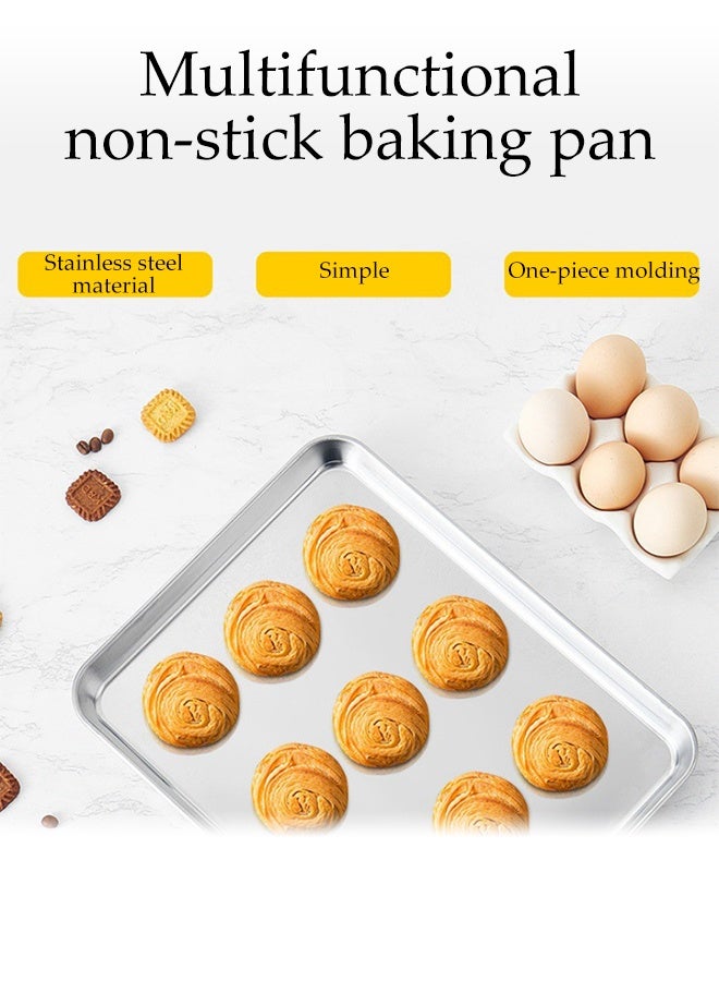 DUNISO Rectangle Baking Tray, Stainless Steel Small Baking Pan Oven Tray for Cooking & Roasting, Corrugated Bottom, Healthy & Sturdy, Dishwasher Safe ﻿ - Image 5