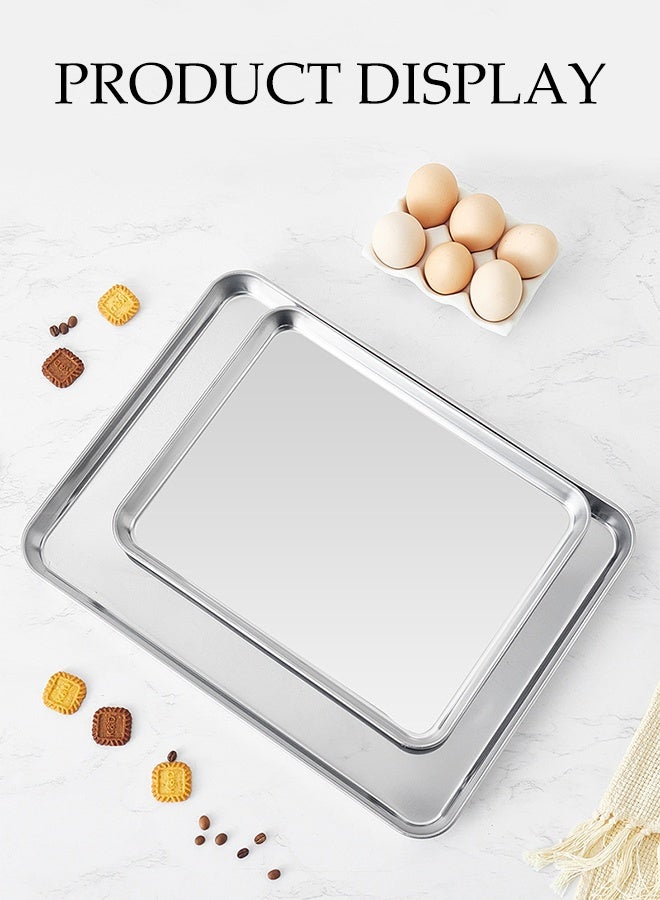 DUNISO Rectangle Baking Tray, Stainless Steel Small Baking Pan Oven Tray for Cooking & Roasting, Corrugated Bottom, Healthy & Sturdy, Dishwasher Safe ﻿ - Image 3