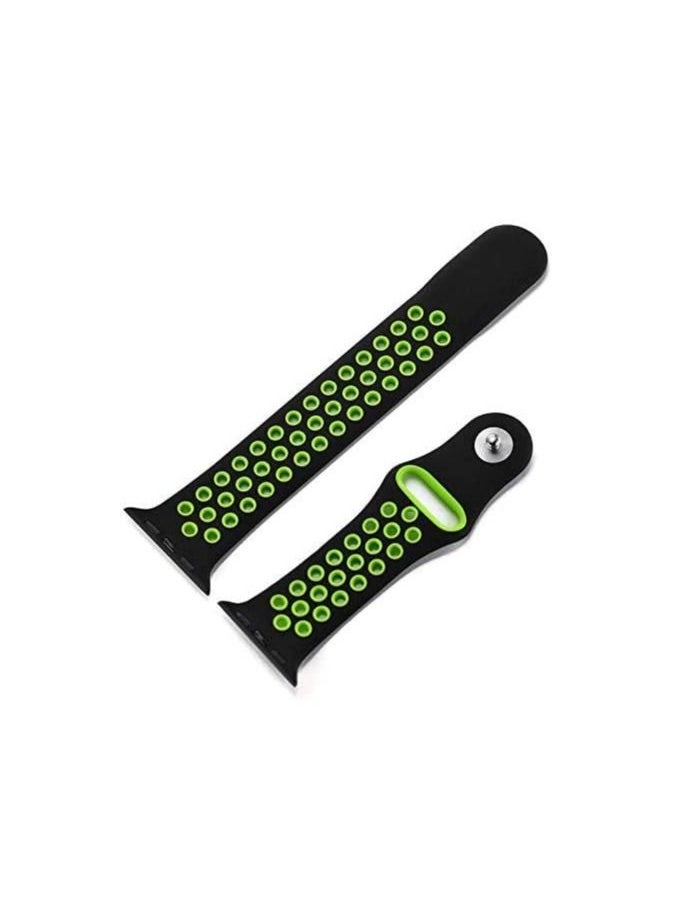 Generic - Compatible with Apple Watch Band 45mm 44mm 42mm 49mm ,Soft Silicone Sport Breathable Replacement Band Compatible for Apple Watch SE iWatch Series 7 8 6 5 4 3 2 1 ultra,Black/Lemon L/M - Image 1