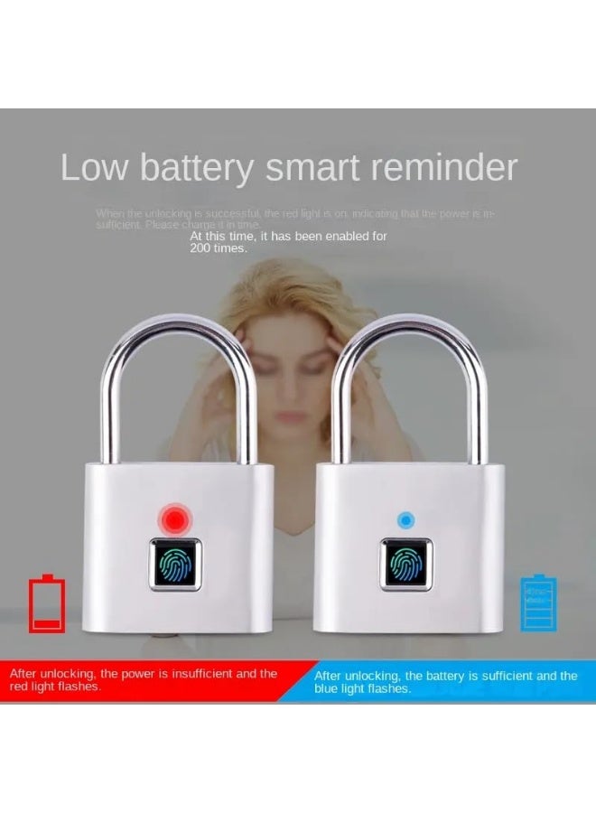 lock-sy223 Fingerprint Padlock with Bluetooth – USB Rechargeable Waterproof Smart Lock – Ideal for Gym, Luggage & Lockers – Black - Image 4