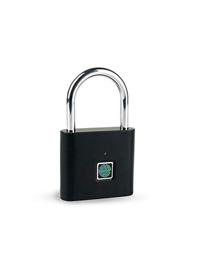 lock-sy223 Fingerprint Padlock with Bluetooth – USB Rechargeable Waterproof Smart Lock – Ideal for Gym, Luggage & Lockers – Black - Image 1