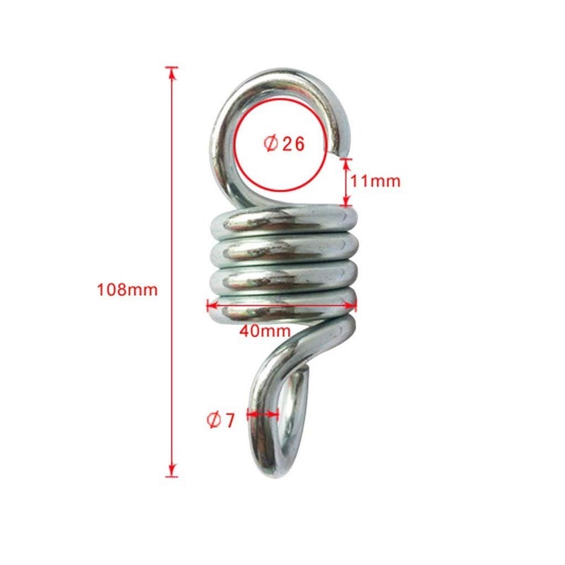 kaushalendra Metal 2Piece Extension Spring Suspension Hook Hanger For Garden Swing Chair Hammock Chair And More Capacity 120 Kg EachSilver - Image 2