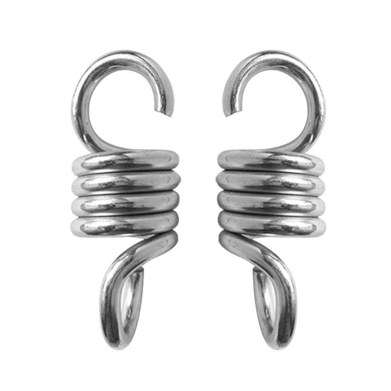 kaushalendra Metal 2Piece Extension Spring Suspension Hook Hanger For Garden Swing Chair Hammock Chair And More Capacity 120 Kg EachSilver - Image 1