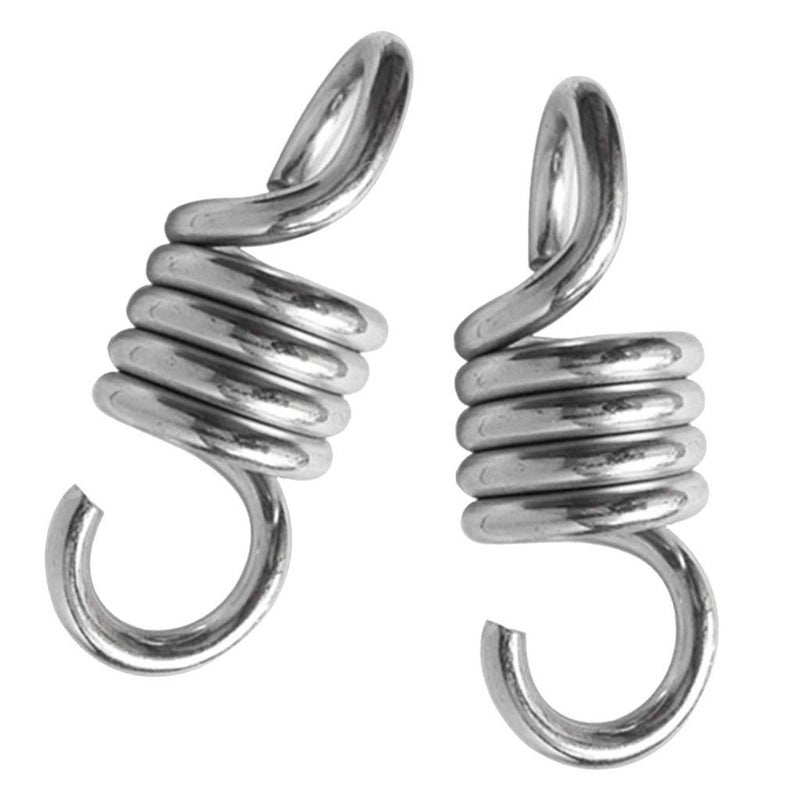 kaushalendra Metal 2Piece Extension Spring Suspension Hook Hanger For Garden Swing Chair Hammock Chair And More Capacity 120 Kg EachSilver - Image 4