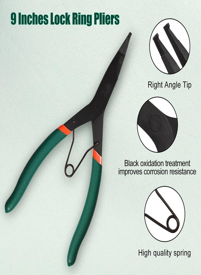 SPEEDWOX 9 inch Angle Tip Lock Ring Pliers for Transmission, Flat Nose Retaining Ring Pliers with Black Oxide Finish - Image 4