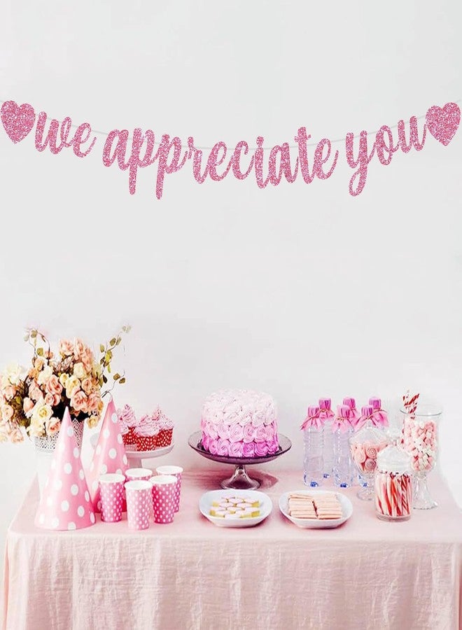 بيشيدا لافتة "بيشيدا" الوردية "نحن نقدرك" - لافتة تقدير للموظفين لتزيين حفلات المكتب، شكرًا لك أيها الموظف، المعلم، الطبيب، الممرضة، تقدير الموظفين - Image 5