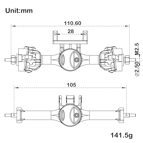 MEUS RACING 5mm ISO V2 TRX4M Axles with Adjustable Servo Mount for TRAXXAS 118 TRX4M RC Crawler Black - Image 5
