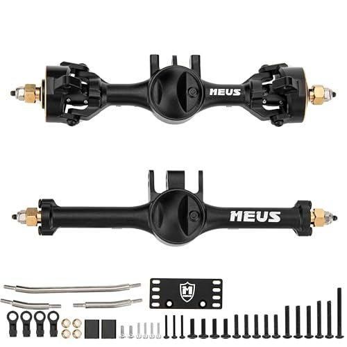 MEUS RACING 5mm ISO V2 TRX4M Axles with Adjustable Servo Mount for TRAXXAS 118 TRX4M RC Crawler Black - Image 1