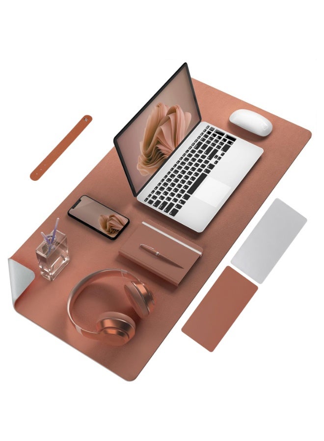WinCheer Large Desk Pad, Non-Slip PU Leather Desk Mouse Pad Waterproof Desk Pad Protector, Dual-Side Use Desk Writing Mat for Office Home, 80cm x 40cm - Image 1