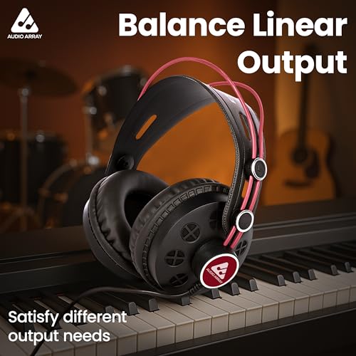 Audio Array AH-60-RD Semi-Open Back DJ Headphones | 50mm Drivers Delivers Dynamic Balanced Output | 15Hz–25kHz, 32Ω, 100dB SPL, 1200mW | 3m OFC Single-Sided Cable with Screw-On 3.5mm + 6.3mm Plug - Image 5