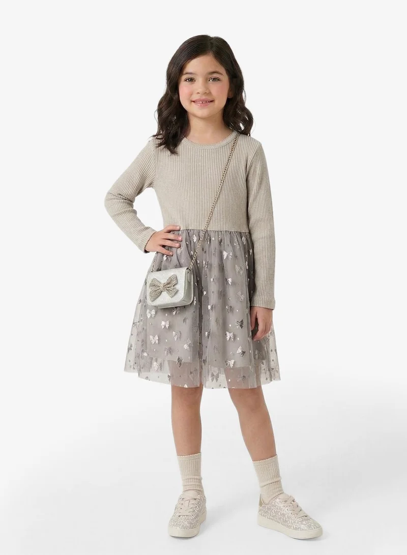 نيم ات فستان ميدي بناتي نيمفروسالي