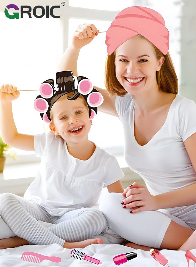 GROIC 25Pcs Spa Day Photo Booth Props with Stick, Makeup Selfie Props for Women, Make Up First Birthday Party Supplies, Nail Girl Theme Backdrop Decorations,Party Decorations Makeup Selfie Props - Image 5