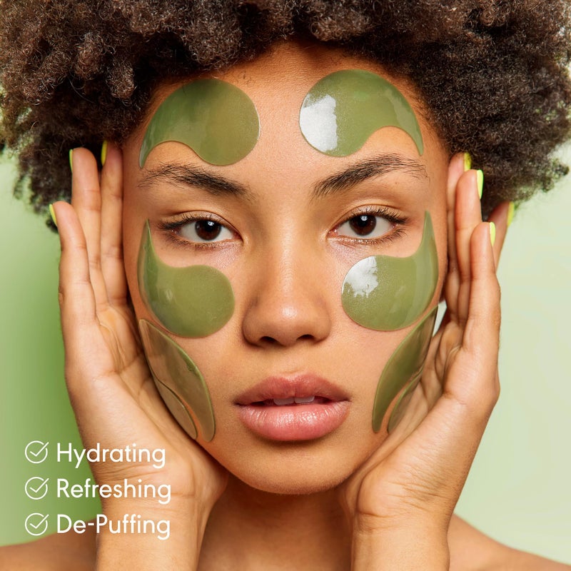 KINPUR ORGANIC COSMETICS Under Eye Patches for Puffy Eyes and Dark Circles & Eye Bags with Green Tea Matcha & Aloe - Natural Skincare Hydrating Eye Masks with Hyaluronic Acid to Refresh, Soothe & Revitalize - 30 Pairs - Image 2