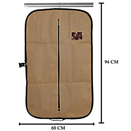Kuber Industries Suit covers with zip for Men, Women|foldable Blazer cover|Cloth Organizer for Wardrobe|Transparent Window & Premium Zipper|Pack of 4 (Brown) - Image 5