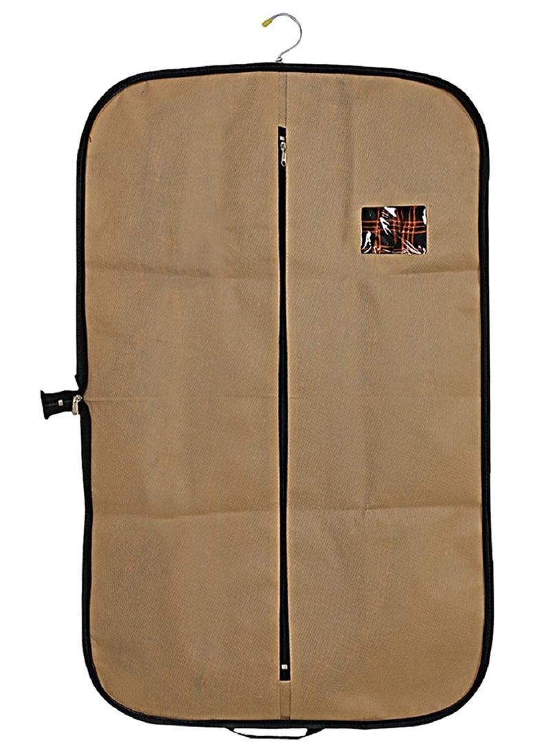 Kuber Industries Suit covers with zip for Men, Women|foldable Blazer cover|Cloth Organizer for Wardrobe|Transparent Window & Premium Zipper|Pack of 4 (Brown) - Image 2